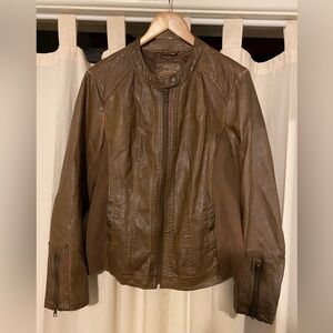 Brown Faux Leather Jacket